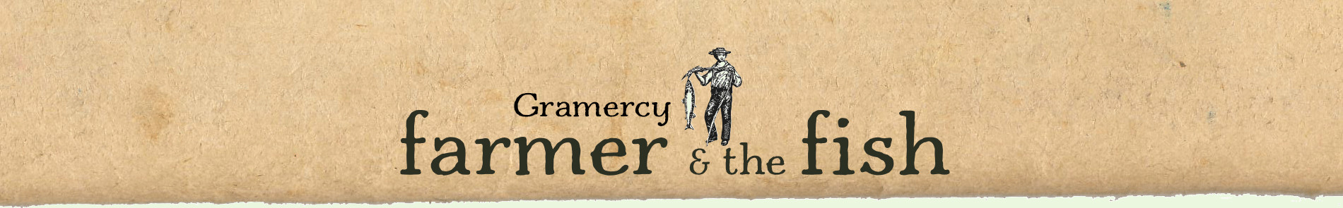 Farmer and the Fish logo on antique paper background