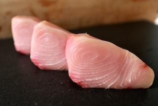 Uncooked fish steaks